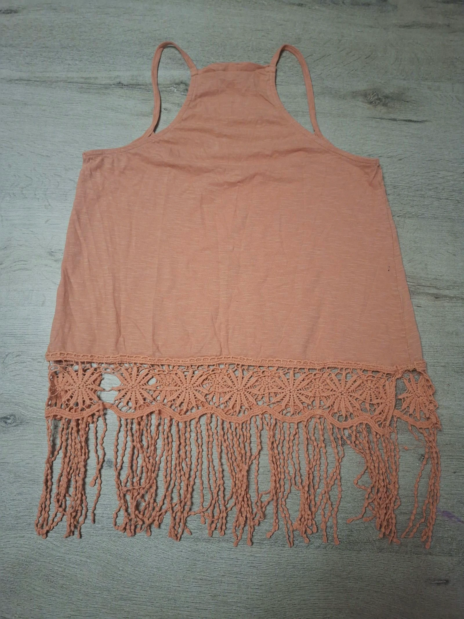 🌷F2-01🌷Tijdelijk topje Tiffosi met dunne bandjes en franjes – Maat S – Bohemien chic sfeer🌷 – photo 4